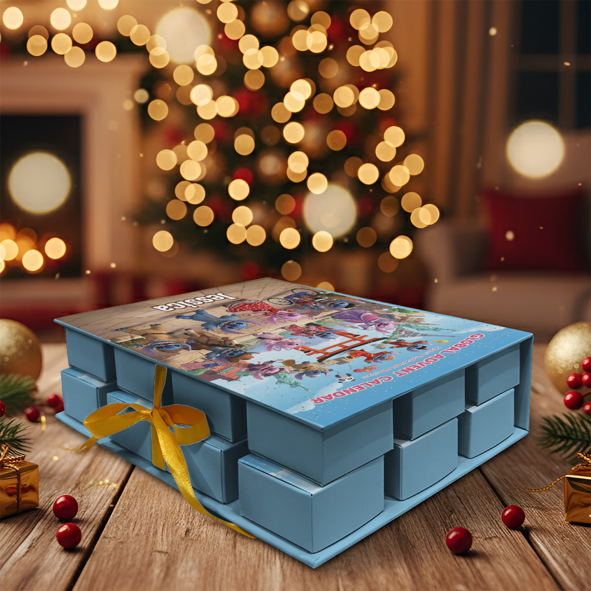 Personalized Advent Calendar with Ornaments for Christmas Gift Folded Advent Calendar With Ornaments GradoCreations