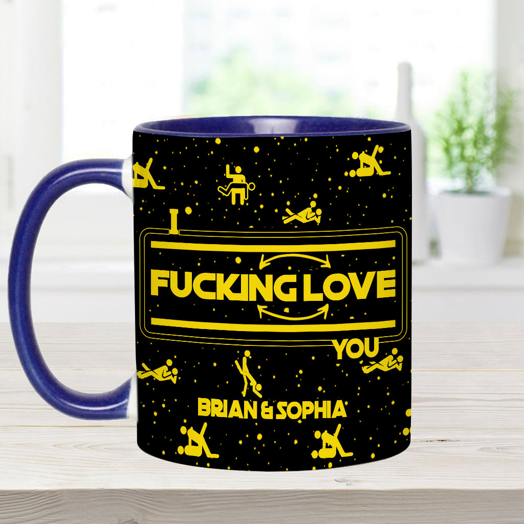 Personalized Accent Mug & Coaster Gift for Couples - Custom Name Design Accent Mug & Coaster GradoCreations