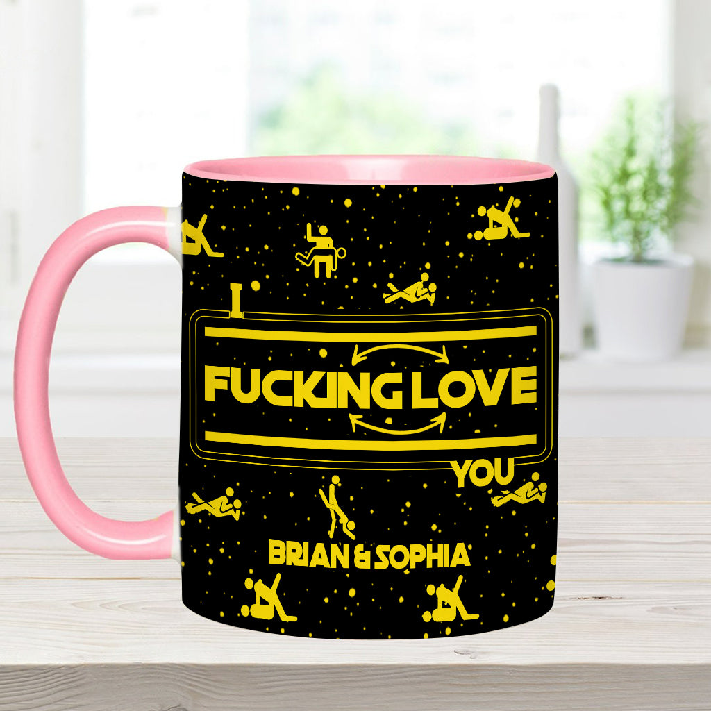 Personalized Accent Mug & Coaster Gift for Couples - Custom Name Design Accent Mug & Coaster GradoCreations