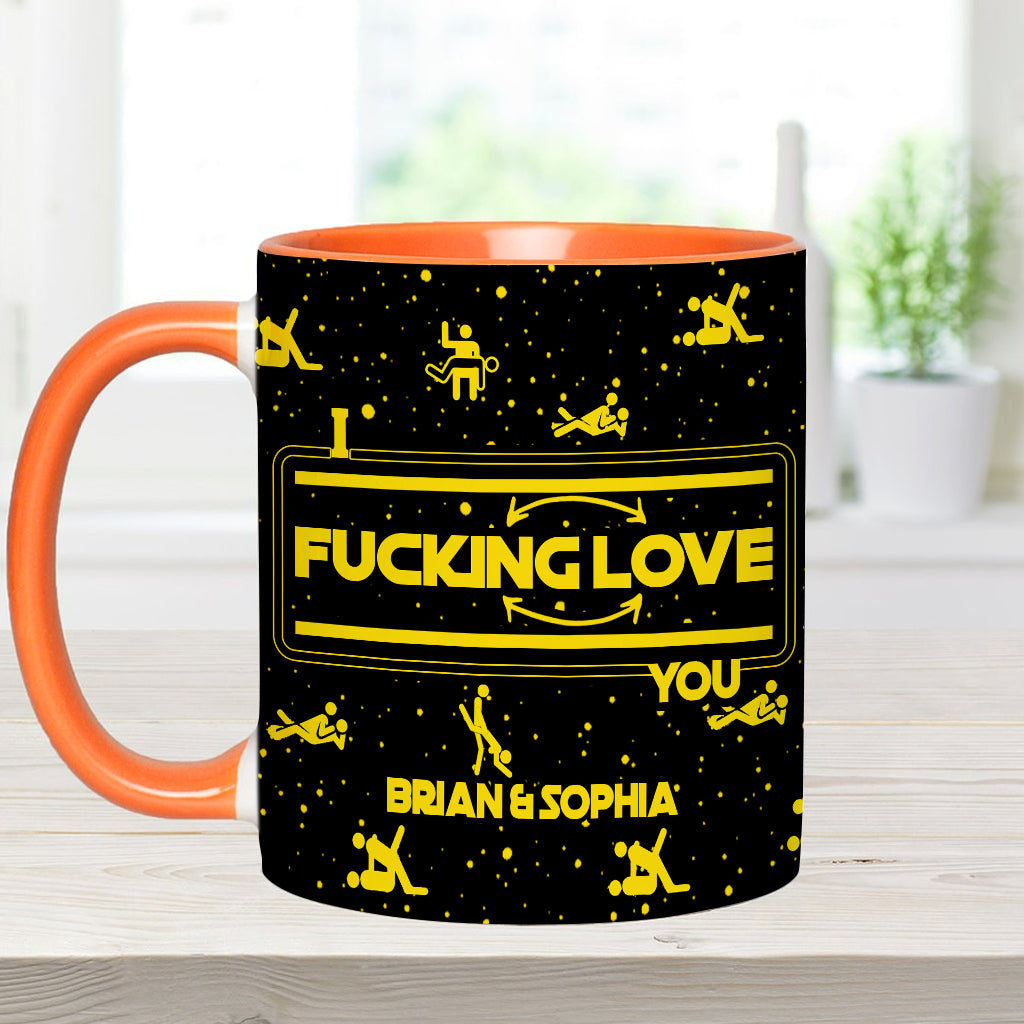 Personalized Accent Mug & Coaster Gift for Couples - Custom Name Design Accent Mug & Coaster GradoCreations