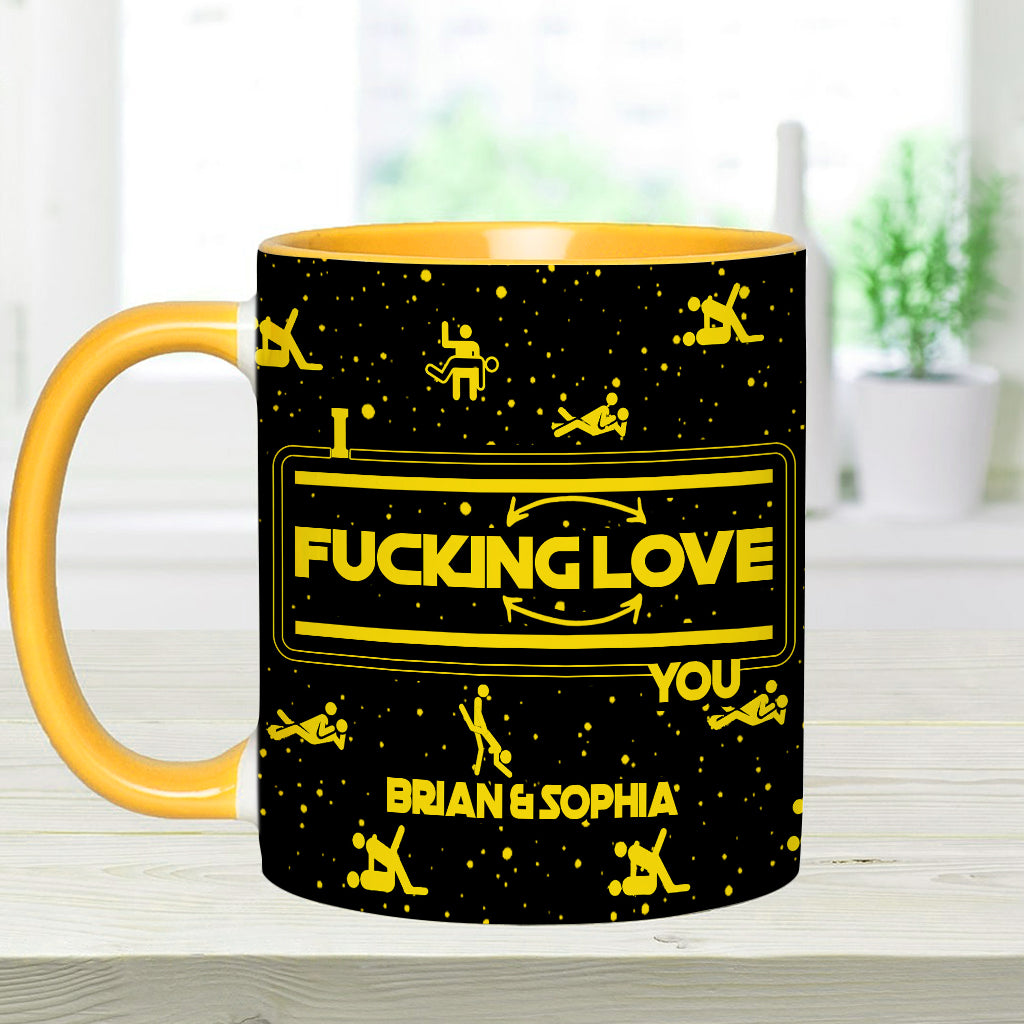 Personalized Accent Mug & Coaster Gift for Couples - Custom Name Design Accent Mug & Coaster GradoCreations
