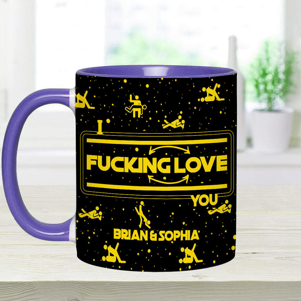 Personalized Accent Mug & Coaster Gift for Couples - Custom Name Design Accent Mug & Coaster GradoCreations
