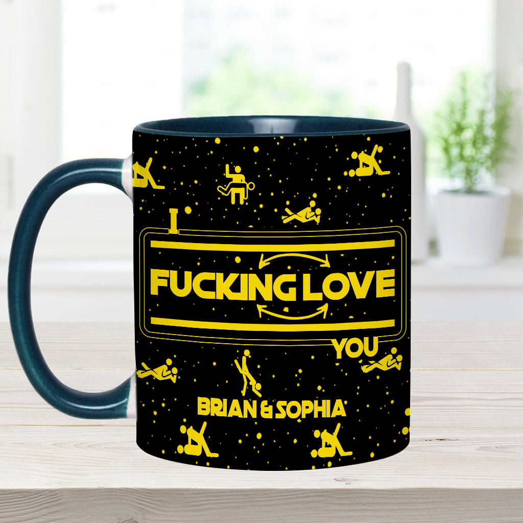 Personalized Accent Mug & Coaster Gift for Couples - Custom Name Design Accent Mug & Coaster GradoCreations