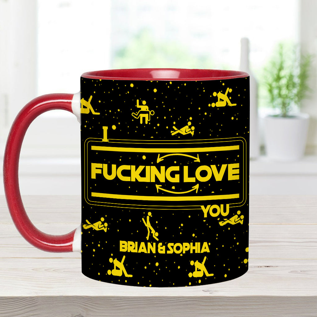 Personalized Accent Mug & Coaster Gift for Couples - Custom Name Design Accent Mug & Coaster GradoCreations