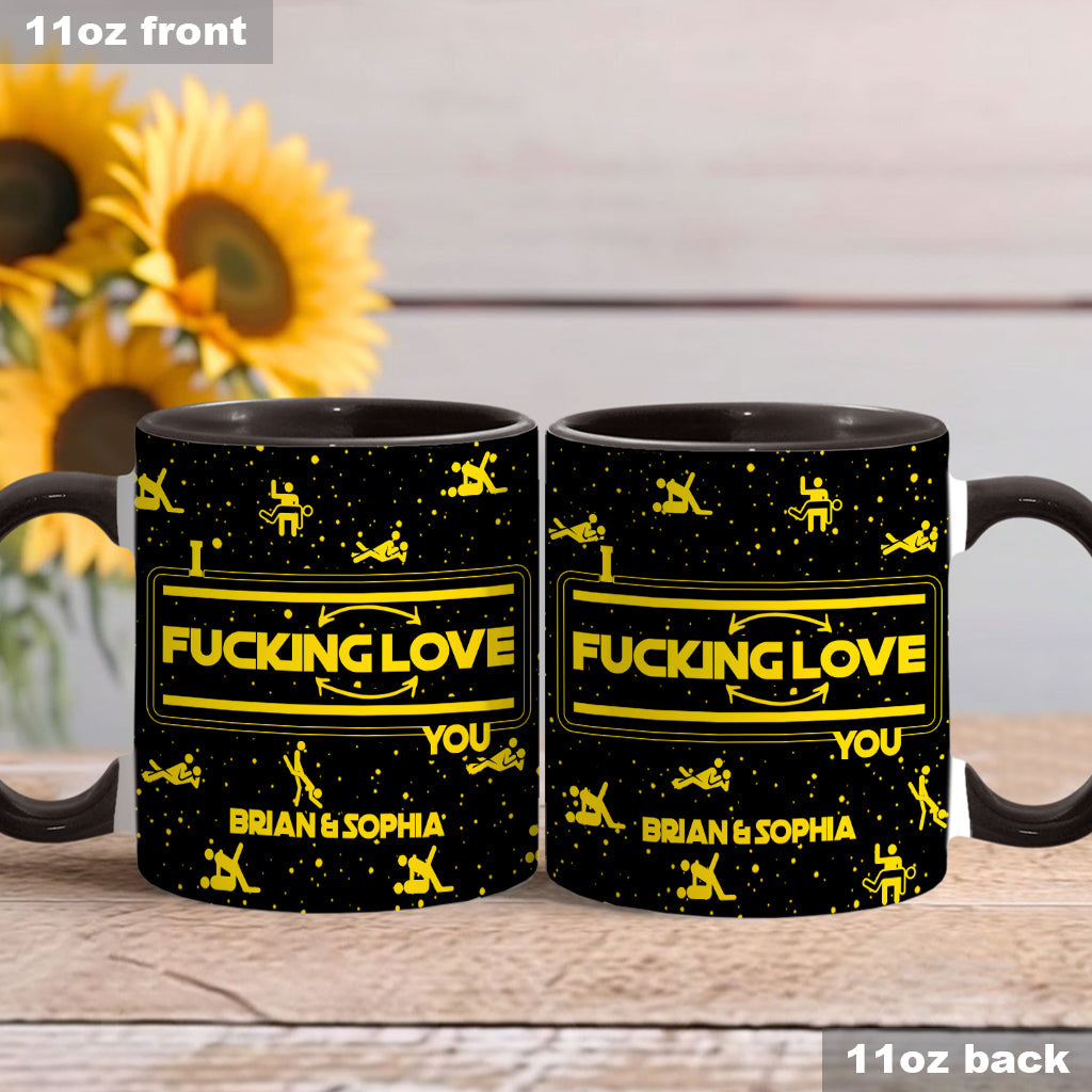 Personalized Accent Mug & Coaster Gift for Couples - Custom Name Design Accent Mug & Coaster GradoCreations