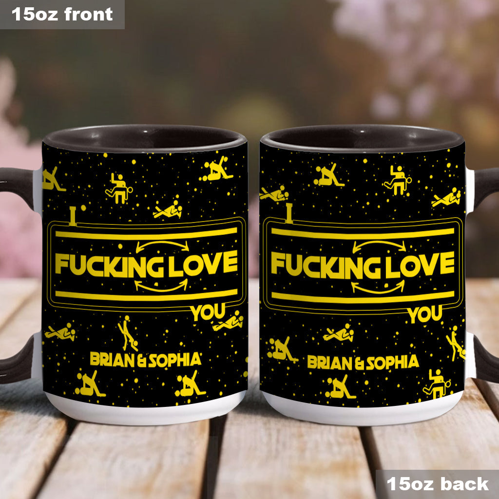 Personalized Accent Mug & Coaster Gift for Couples - Custom Name Design Accent Mug & Coaster GradoCreations