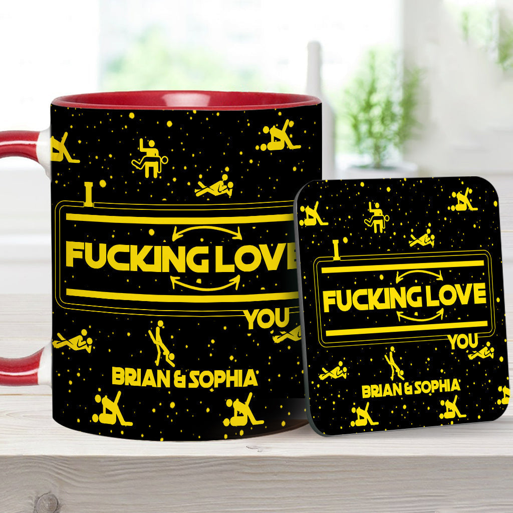 Personalized Accent Mug & Coaster Gift for Couples - Custom Name Design Accent Mug & Coaster GradoCreations