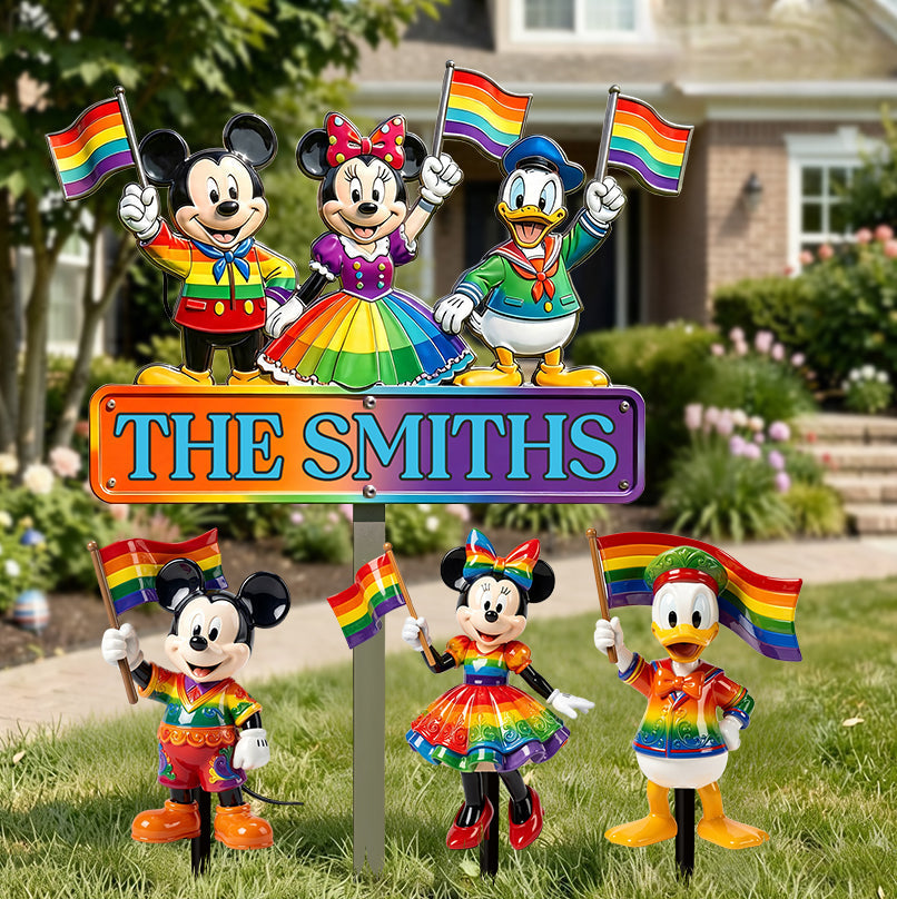 Personalized LGBT Support Acrylic Stake & Metal Sign for Garden Decor Acrylic Stake & Metal Sign GradoCreations