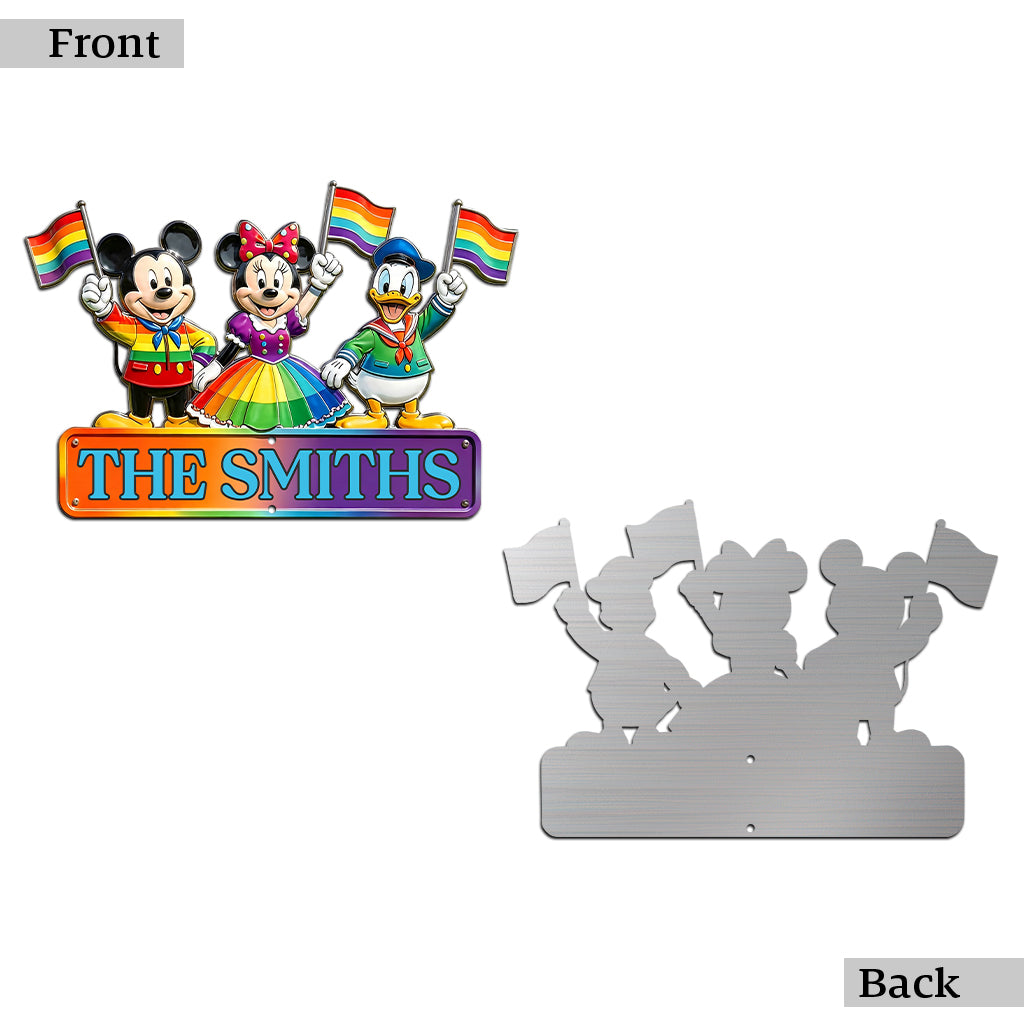 Personalized LGBT Support Acrylic Stake & Metal Sign for Garden Decor Acrylic Stake & Metal Sign GradoCreations