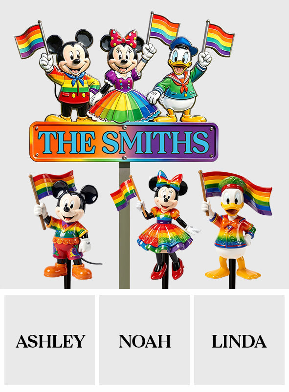 Personalized LGBT Support Acrylic Stake & Metal Sign for Garden Decor Acrylic Stake & Metal Sign GradoCreations