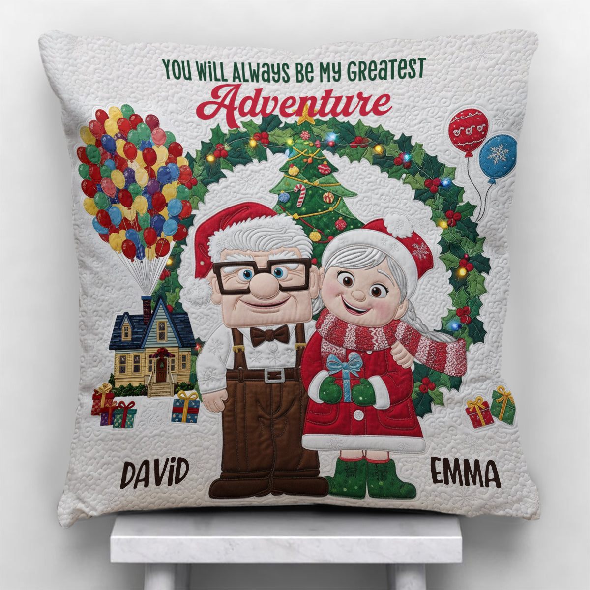 Personalized Couple Throw Pillow Custom Names Holiday Gift Throw Pillow GradoCreations