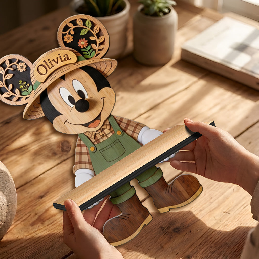 Personalized Wooden Mouse Floating Shelf Custom Name Garden Gift Wooden Floating Shelf GradoCreations