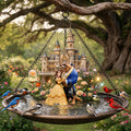 Personalized Beauty and the Beast Bird Feeder Bath for Garden Decor Bird Feeder/ Bath GradoCreations