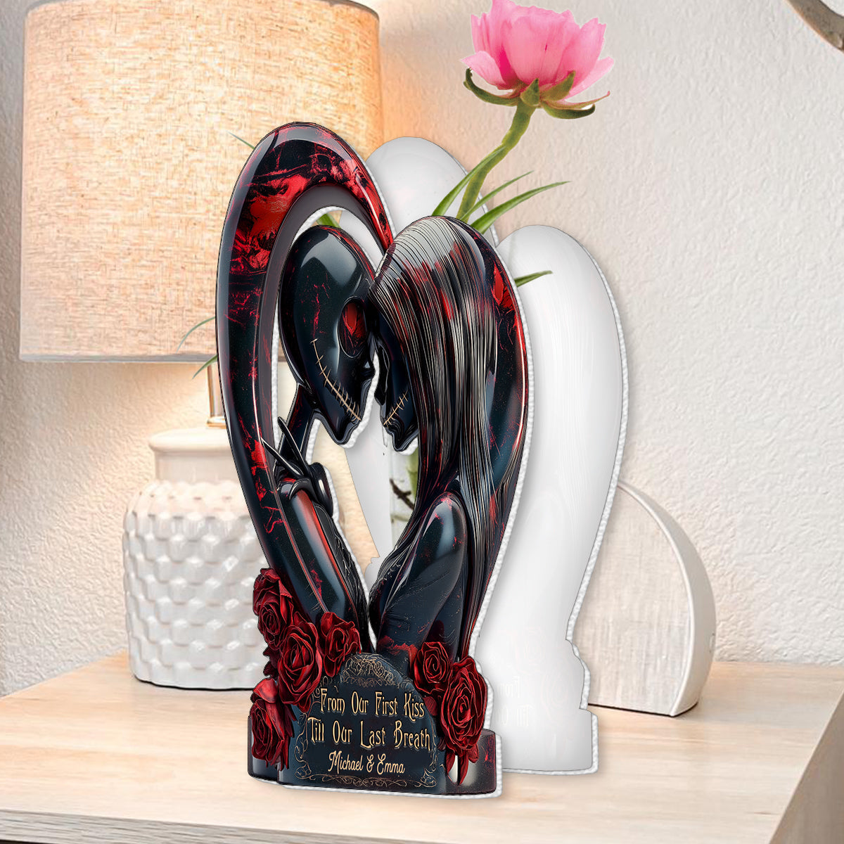 Personalized Acrylic Flower Vase Custom Shape for Couples Gift Custom Shape Acrylic Flower Vase GradoCreations