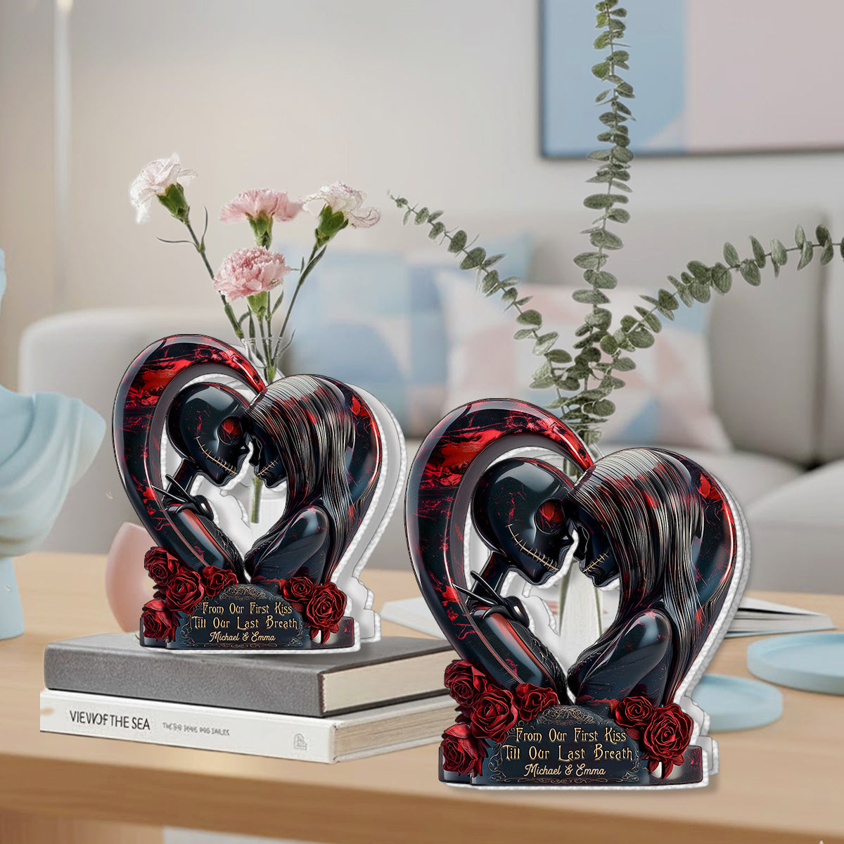Personalized Acrylic Flower Vase Custom Shape for Couples Gift Custom Shape Acrylic Flower Vase GradoCreations