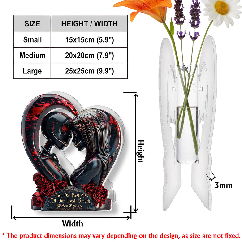 Personalized Acrylic Flower Vase Custom Shape for Couples Gift Custom Shape Acrylic Flower Vase GradoCreations