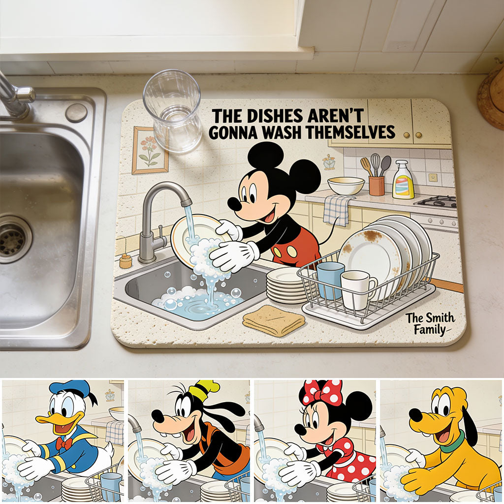Personalized Disney Mouse Drying Mat Custom Name Gift Drying Mat GradoCreations