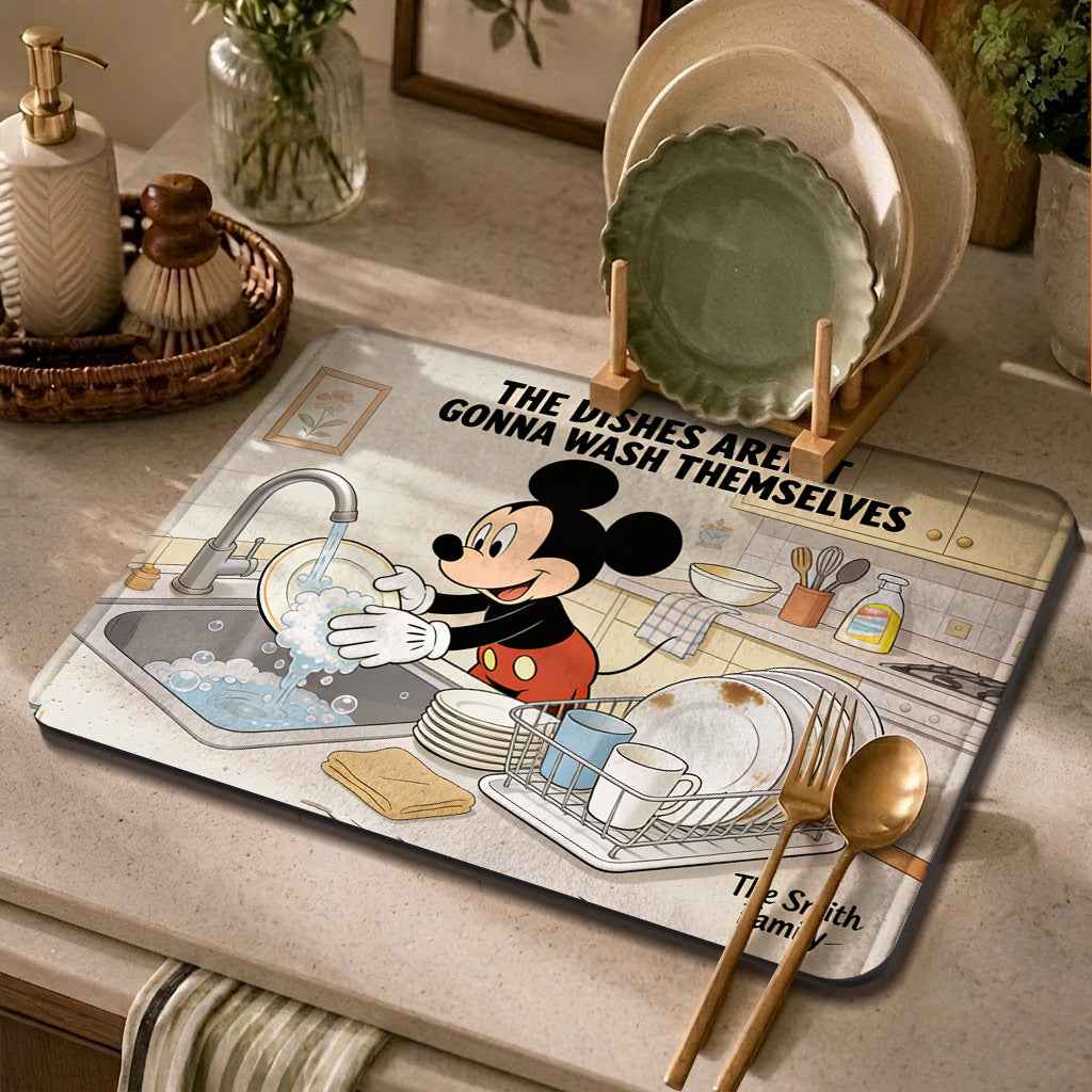 Personalized Disney Mouse Drying Mat Custom Name Gift Drying Mat GradoCreations
