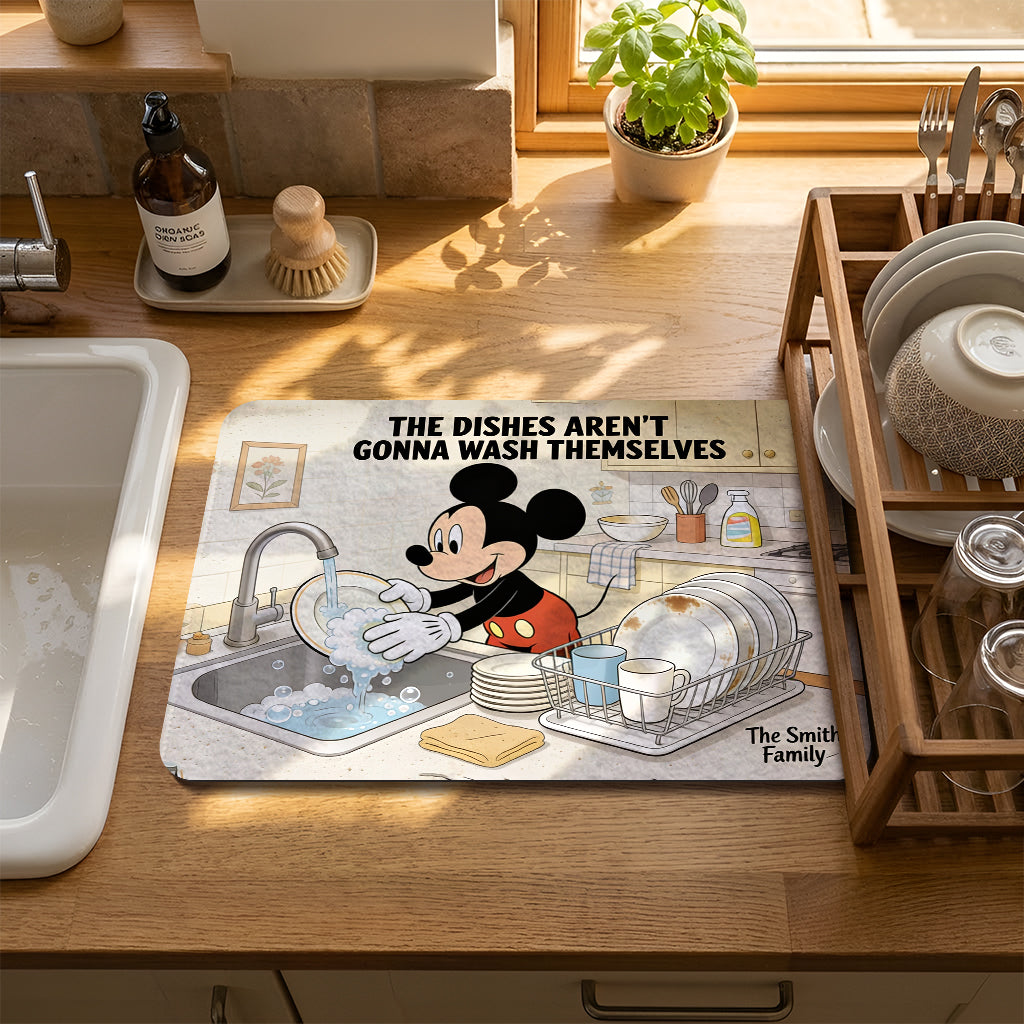Personalized Disney Mouse Drying Mat Custom Name Gift Drying Mat GradoCreations