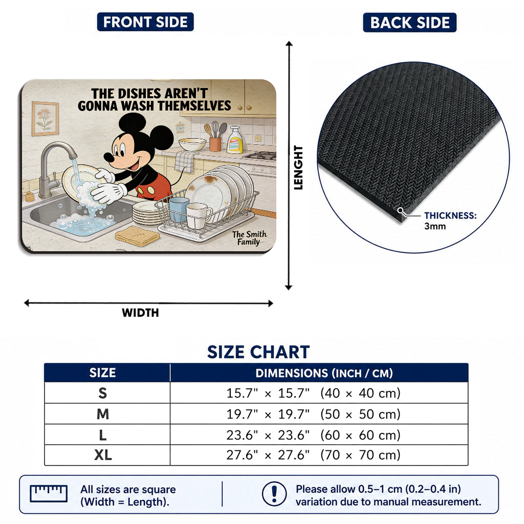 Personalized Disney Mouse Drying Mat Custom Name Gift Drying Mat GradoCreations