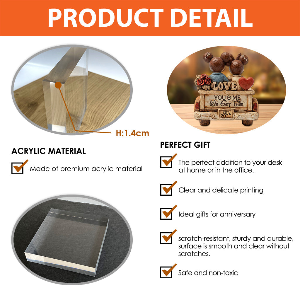 Personalized Acrylic Plaque Custom Shape You & Me Gift for Couple Custom Shaped Acrylic Plaque GradoCreations