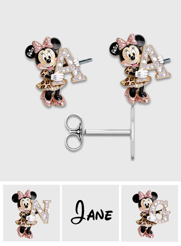 Personalized 3D Mouse Stud Earrings Custom Name Gift Idea Stud Earrings GradoCreations