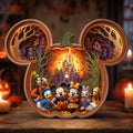 Personalized Mickey Mouse Wooden Light Shadow Box for Halloween Wooden Light Shadow Box GradoCreations