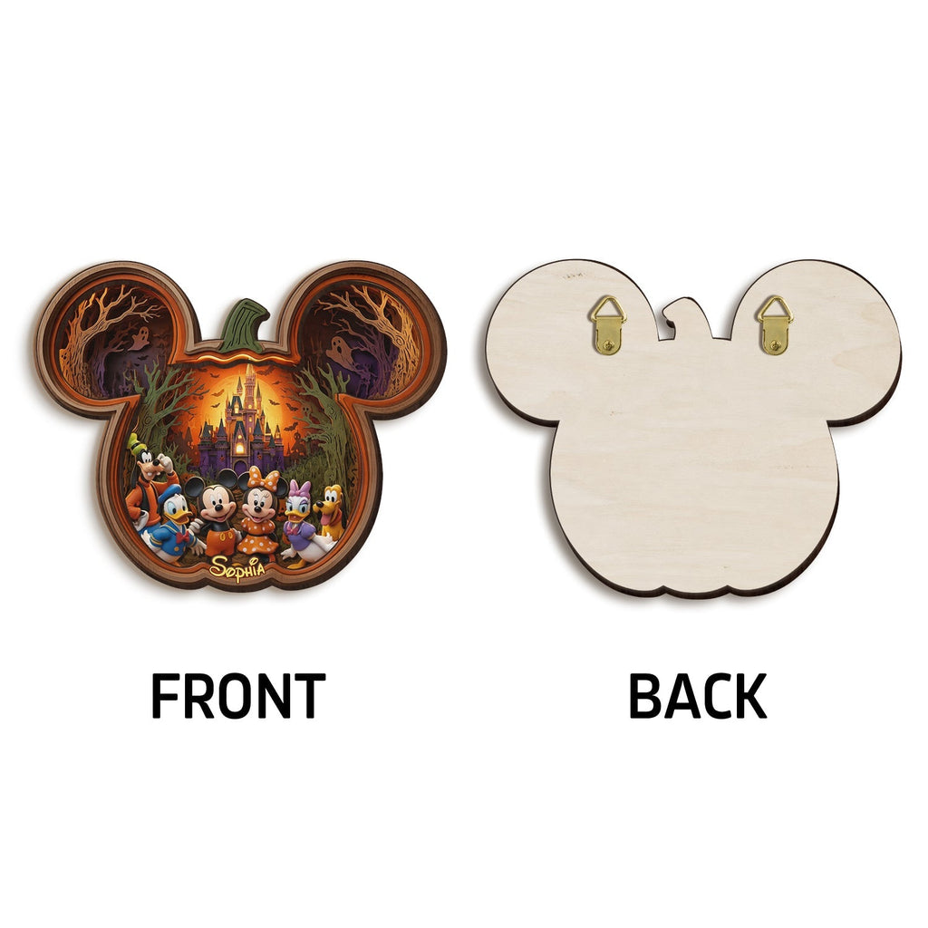 Personalized Mickey Mouse Wooden Light Shadow Box for Halloween Wooden Light Shadow Box GradoCreations