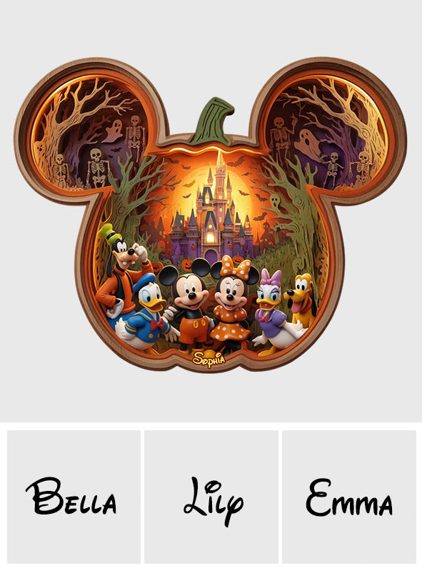 Personalized Mickey Mouse Wooden Light Shadow Box for Halloween Wooden Light Shadow Box GradoCreations