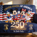 Personalized Quilted Sofa Cover 250th Anniversary USA Gift for Family Quited Sofa Cover GradoCreations