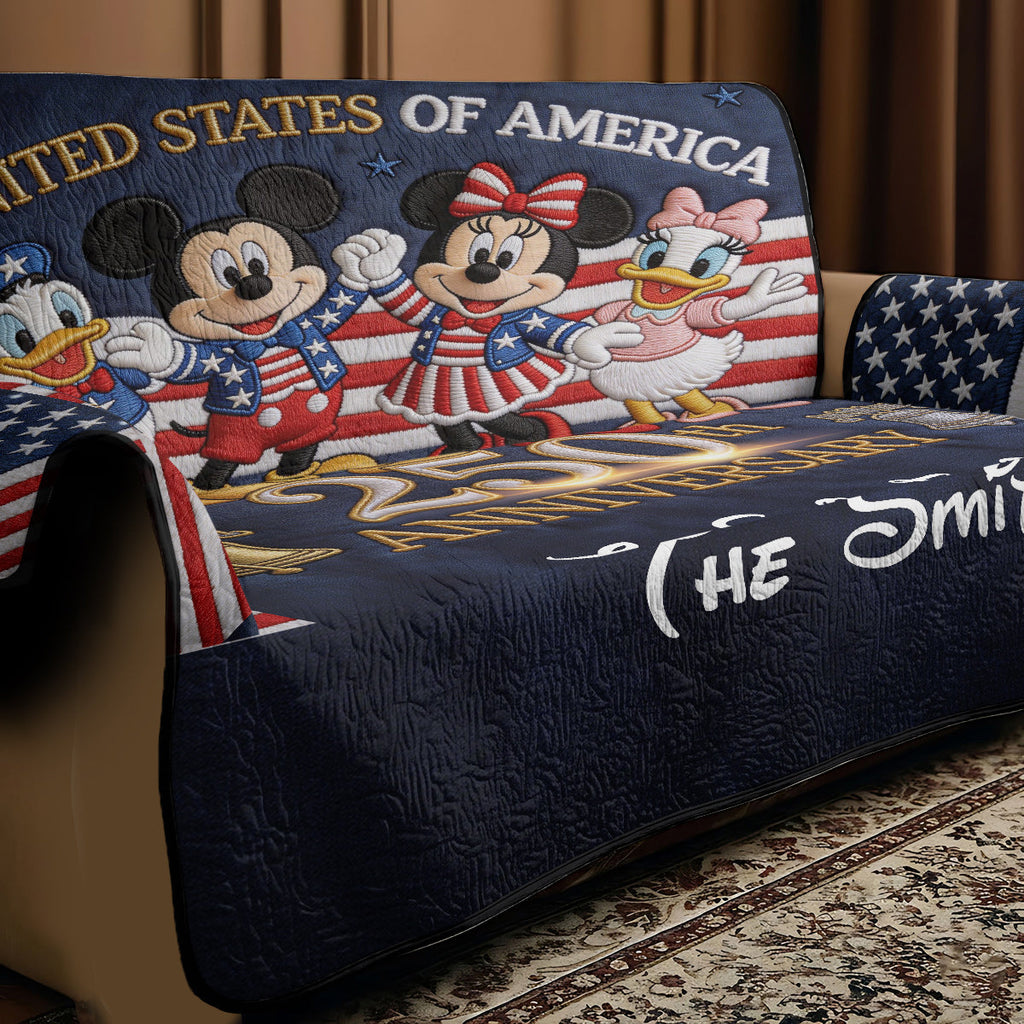 Personalized 250th Anniversary Quilted Sofa Cover Gift Quilted Sofa/Couch Cover GradoCreations