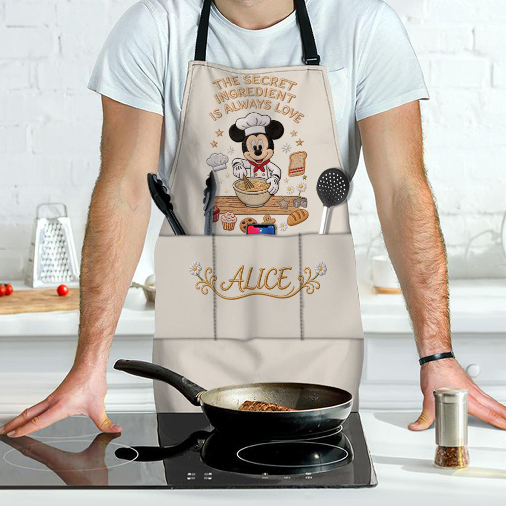 Personalized Mouse Apron with Pockets Custom Name Gift for Kids Apron GradoCreations