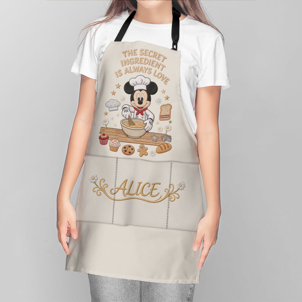 Personalized Mouse Apron with Pockets Custom Name Gift for Kids Apron GradoCreations