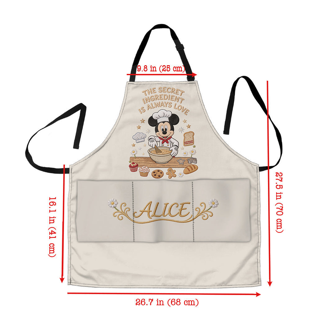 Personalized Mouse Apron with Pockets Custom Name Gift for Kids Apron GradoCreations