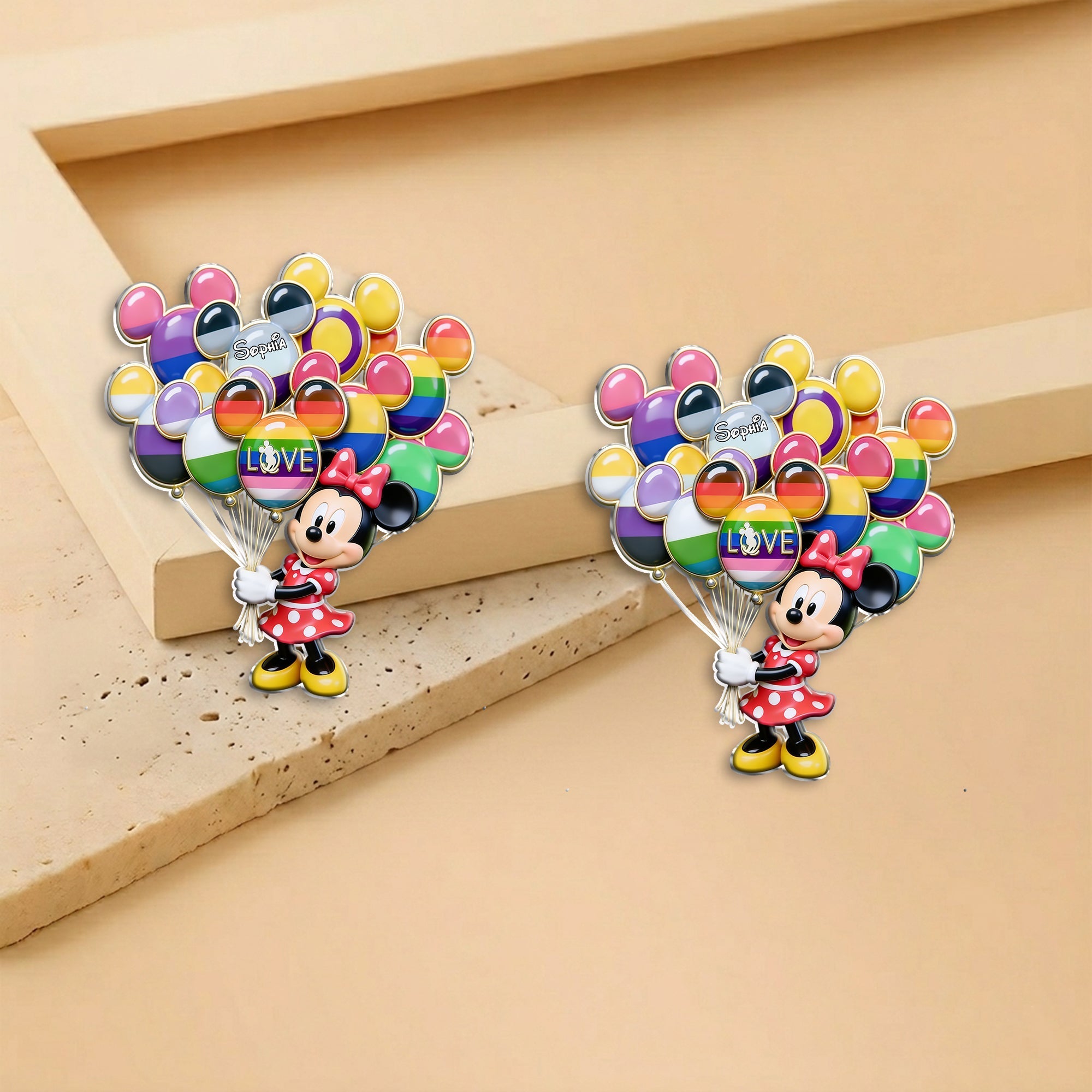 Personalized 3D Embossed Enamel Pin LGBT Love Gift 3D Embossed Enamel Pin GradoCreations