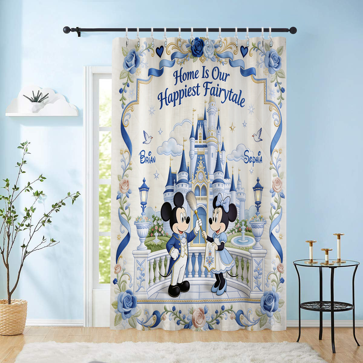 Personalized Mickey Mouse Blackout Curtains for Kids Room - Fairytale Design Window Curtains GradoCreations