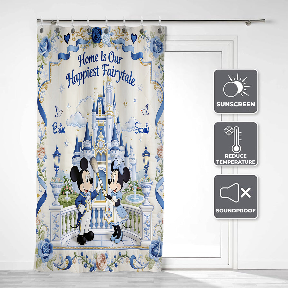 Personalized Mickey Mouse Blackout Curtains for Kids Room - Fairytale Design Window Curtains GradoCreations