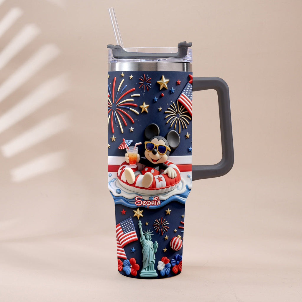 Personalized 250th Anniversary Mouse Tumbler with Plush Charm Gift Tumbler With Plush Charm GradoCreations