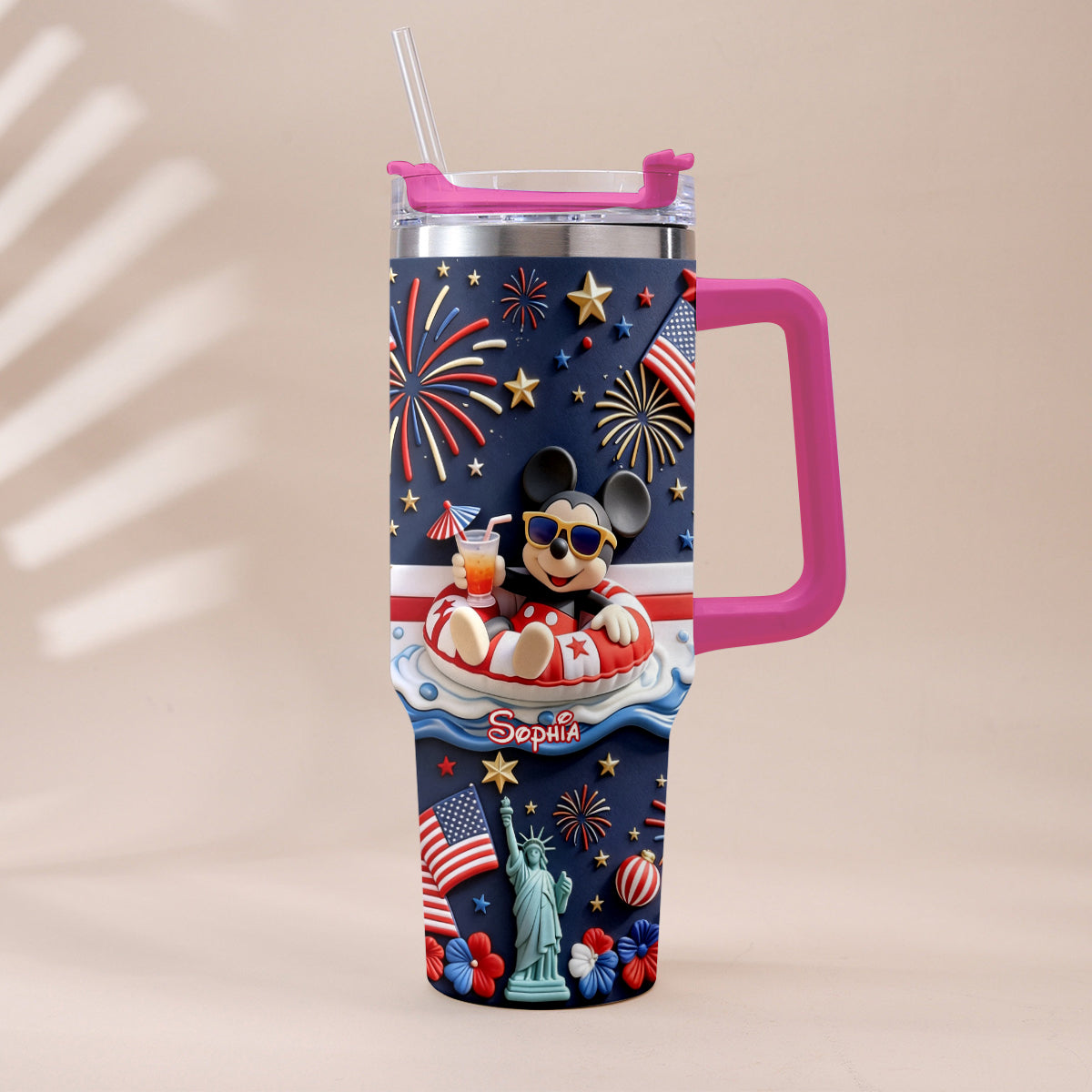Personalized 250th Anniversary Mouse Tumbler with Plush Charm Gift Tumbler With Plush Charm GradoCreations