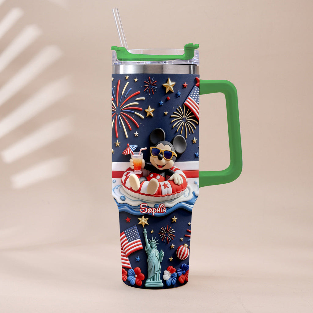 Personalized 250th Anniversary Mouse Tumbler with Plush Charm Gift Tumbler With Plush Charm GradoCreations