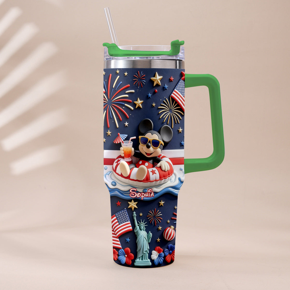 Personalized 250th Anniversary Mouse Tumbler with Plush Charm Gift Tumbler With Plush Charm GradoCreations