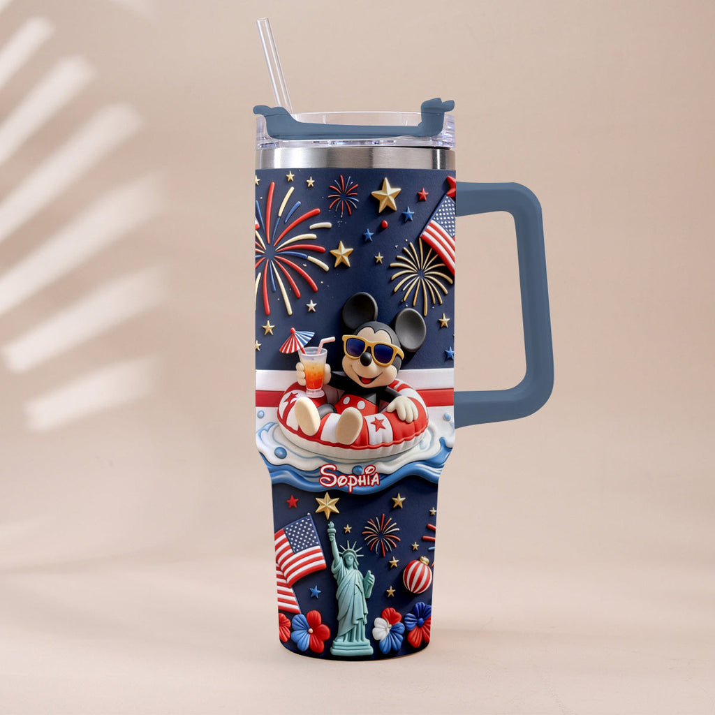 Personalized 250th Anniversary Mouse Tumbler with Plush Charm Gift Tumbler With Plush Charm GradoCreations