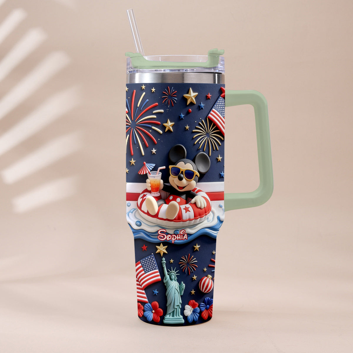 Personalized 250th Anniversary Mouse Tumbler with Plush Charm Gift Tumbler With Plush Charm GradoCreations