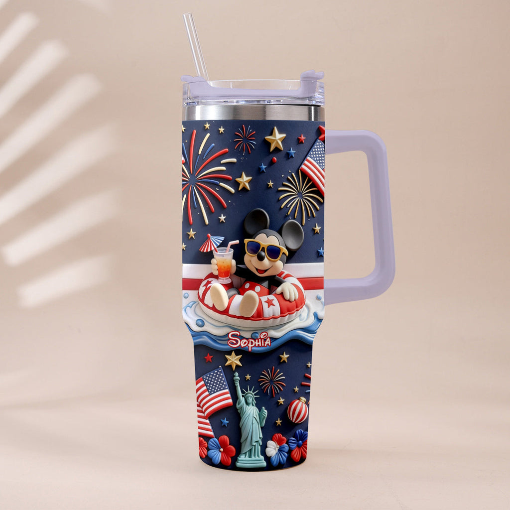 Personalized 250th Anniversary Mouse Tumbler with Plush Charm Gift Tumbler With Plush Charm GradoCreations