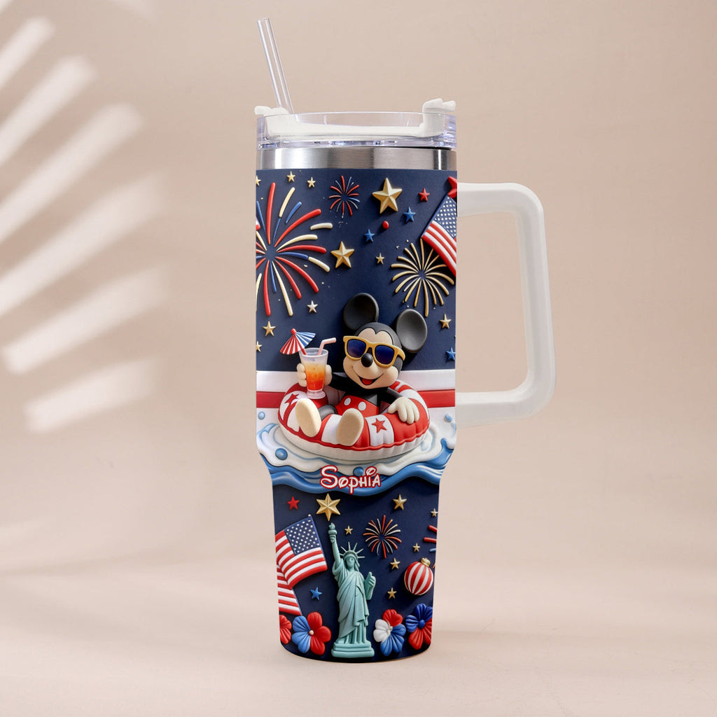 Personalized 250th Anniversary Mouse Tumbler with Plush Charm Gift Tumbler With Plush Charm GradoCreations