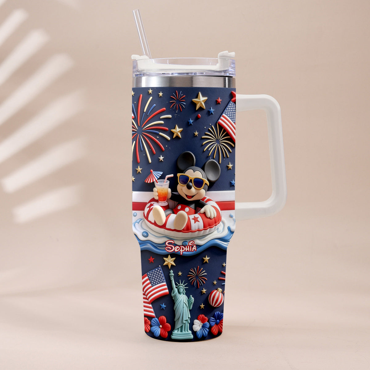 Personalized 250th Anniversary Mouse Tumbler with Plush Charm Gift Tumbler With Plush Charm GradoCreations