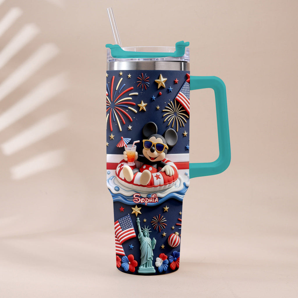 Personalized 250th Anniversary Mouse Tumbler with Plush Charm Gift Tumbler With Plush Charm GradoCreations