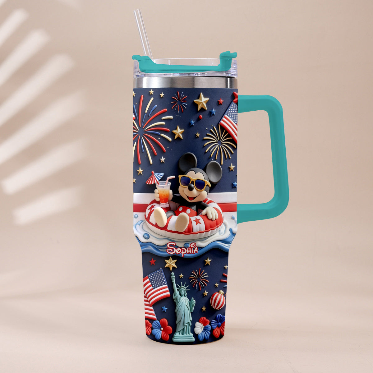 Personalized 250th Anniversary Mouse Tumbler with Plush Charm Gift Tumbler With Plush Charm GradoCreations