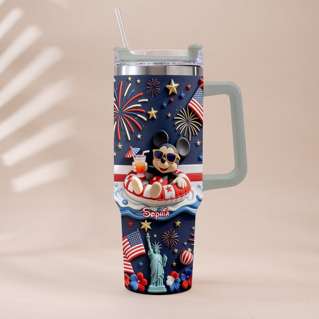Personalized 250th Anniversary Mouse Tumbler with Plush Charm Gift Tumbler With Plush Charm GradoCreations