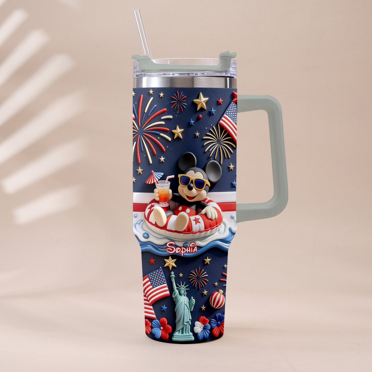 Personalized 250th Anniversary Mouse Tumbler with Plush Charm Gift Tumbler With Plush Charm GradoCreations